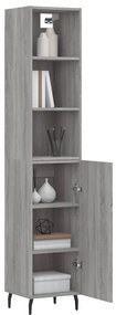 Credenza Grigio Sonoma 34,5x34x180 cm in Legno Multistrato