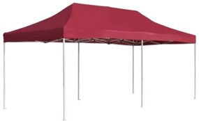 Gazebo Professionale Pieghevole in Alluminio 6x3 m Rosso Vino