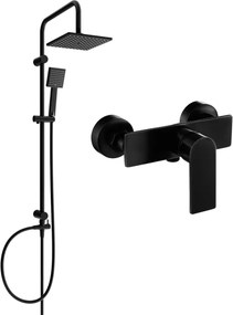 Mexen Tord set doccia esterno con soffione e miscelatore doccia Alfa, nero - 745740200-70