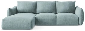 Divano angolare blu allungabile (con penisola a sinistra/con chaise lounge) Leila – Makamii