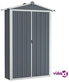 vidaXL Capanno da Giardino Grigio 116x45x175 cm in Acciaio Zincato