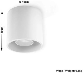 Plafoniera da Soffitto in Alluminio ORBIS 1 GU10 Bianca da Interno