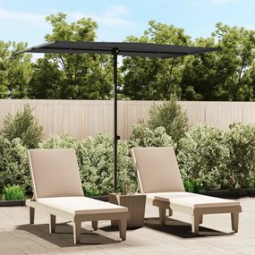 Ombrellone Da Giardino Con Palo İn Alluminio 2x1,5 M Nero /