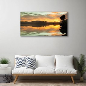 Quadro su tela Acqua, cielo, paesaggio di montagna 100x50 cm