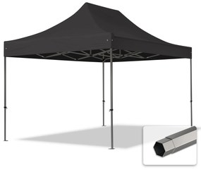 TOOLPORT 3x4,5 m gazebo pieghevole PVC ignifugo, PREMIUM acciaio, nero - (600116)