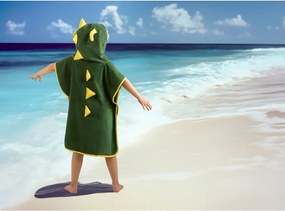 Poncho per bambini verde in cotone Joep – Good Morning