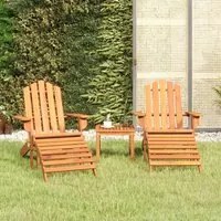 Set Salotto da Giardino Adirondack 3pz Legno Massello di Acacia 3152122