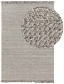 benuta Pure Tappeto di lana Lars Grigio chiaro 120x170 cm - Tappeto fibra naturale