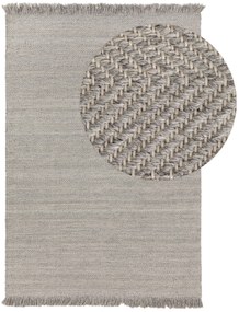 benuta Pure Tappeto di lana Lars Grigio chiaro 80x150 cm - Tappeto fibra naturale
