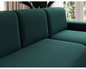 Divano angolare verde allungabile/con contenitore (con penisola a destra/con chaise lounge) e rivestimento in ciniglia Aurumm – ELTAP