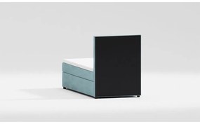 Letto singolo imbottito con contenitore azzurro con materasso e topper inclusi 80x200 cm Lena – Ropez