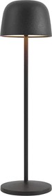 Lampada da tavolo nera con LED ricaricabile con stazione di ricarica IP65 - Raika