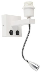 Lampada da parete moderna bianca con braccio flessibile - Brescia Combi