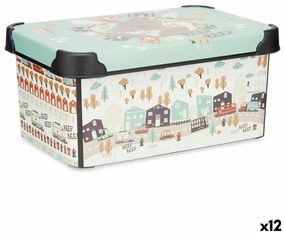 Scatola portaoggetti con coperchio Per bambini Autostrada Plastica 5 L 19 x 13,5 x 29 cm (12 Unità)