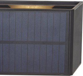 Buiten wandlamp zwart incl. LED 2-lichts IP65 met bewegingssensor en solar - Christof
