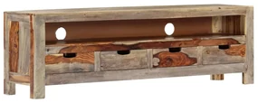Mobile porta tv in legno massello di sheesham 130x30x40 cm