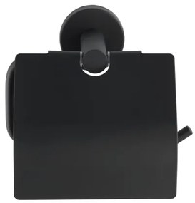 WENKO 24241100-Portarotolo per carta igienica BOSIO BLACK 15x13,5 cm acciaio inox/argento
