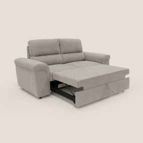 Minerva divano con pouf estraibile poggiapiedi in tessuto morbido impermeabile T02 beige
