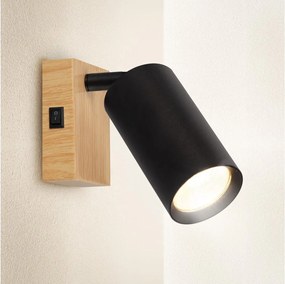 Brilagi - Faretto da parete SELE 1xGU10/30W/230V nero/finitura rovere