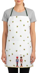 Grembiule cucina Schiaccianoci Natale bianco in cotone