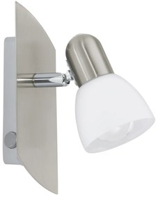 Spot Contemporaneo Enea In Acciaio Nichel Satinato 1 Luce E14 25W Ip20