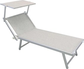 HUGO - lettino mare prendisole pieghevole in alluminio con tettuccio