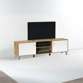 Mobile Porta TV 183 Cm Bianco E Rovere Effetto Legno Bollo
