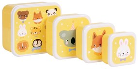 A Little Lovely Company - set di quattro scatole merenda - amici animali