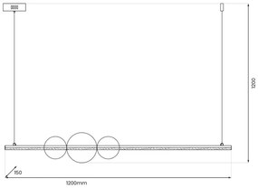Lampadario LED a sospensione con filo KUGEL LED/30W/230V nero