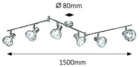 Rabalux 5553 - Faretto HOLLY 6xE14/40W/230V oro