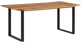 Tavolo Da Pranzo 180x90x76 Cm İn Legno Massello Di Acacia /