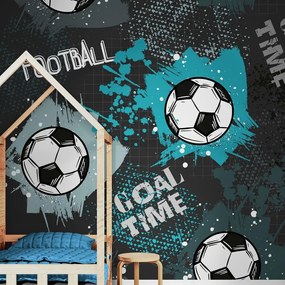 Carta da parati – Pallone da Calcio in Turchese