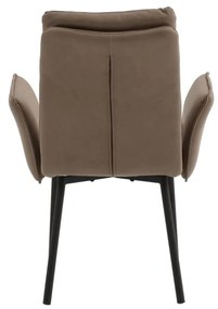 Set di sedie MALIBÙ in similpelle marrone e gambe nere, con braccioli