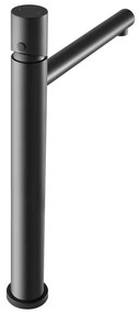 Miscelatore lavabo alto nero opaco senza leva in acciaio inox Gemini