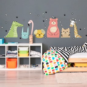 Adesivo murale per bambini Animali messaggeri d'amore, 90 x 60 cm - Ambiance