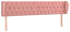 Testiera ad orecchio rosa 183x23x78/88 cm in velluto