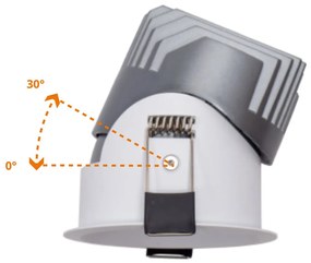 Faro LED da Incasso 10W Foro Ø65mm IP65 CCT UGR19 con driver Philips Colore Bianco Variabile CCT