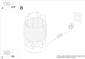 Sollux SL.1302 - Lampada da tavolo GIZUR 1xE27/15W/230V