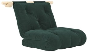 Poltrona verde scuro allungabile con rivestimento in velluto a coste Hooked – Karup Design