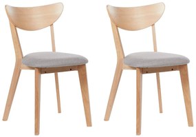 Set di 2 sedie legno chiaro e grigio ERIE Beliani