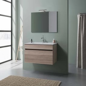 Mobile Bagno Sospeso 1 Cassettone 80 Cm Bogotà Rovere Fumo