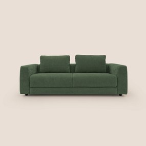 Freia Divano letto minimal materasso h15 cm con morbidi schienali in tessuto impermeabile T14 verde