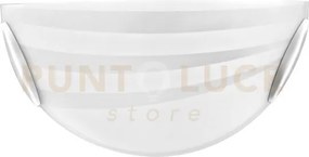 Applique a parete kuna bianca 1 luce attacco e27 35x8x15cm in vetro