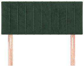 Testiera verde scuro 100x5x78/88 cm in velluto