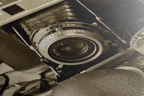 Quadro su tela – Fotocamera antica in seppia