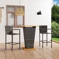 Set Bar da Giardino 3 pz Grigio 3064869