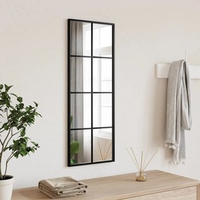 Specchio Da Parete Nero 30x80 Cm Rettangolare İn Ferro /