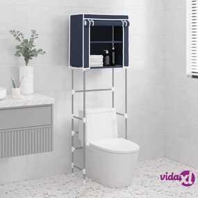vidaXL Rastrelliera per Bagno a 2 Livelli Blu 56x30x170 cm Ferro