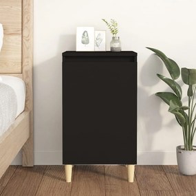 Comodino Nero 40x35x70 Cm İn Legno Multistrato /