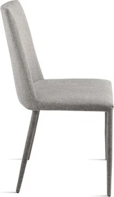 Sedia imbottita in tessuto Grigio Chiaro ETTORE 2 sedie